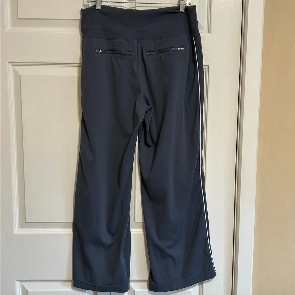 Athleta Gray High-Rise Wide-Leg Performance Pants with White Trim - Picture 5 of 6